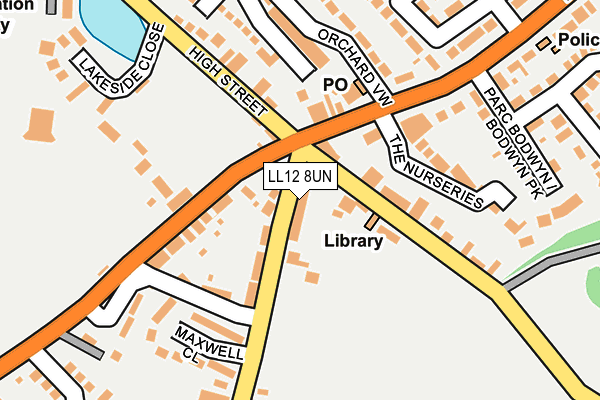 LL12 8UN map - OS OpenMap – Local (Ordnance Survey)