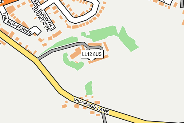 LL12 8US map - OS OpenMap – Local (Ordnance Survey)