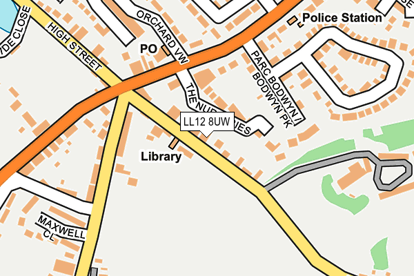 LL12 8UW map - OS OpenMap – Local (Ordnance Survey)