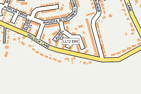 LL12 8XH map - OS OpenMap – Local (Ordnance Survey)