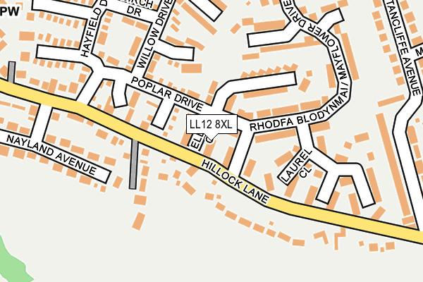 LL12 8XL map - OS OpenMap – Local (Ordnance Survey)