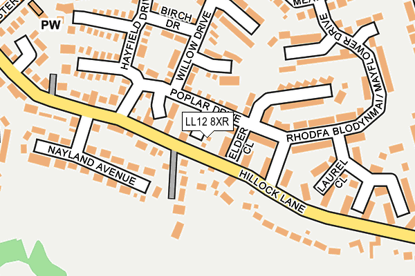 LL12 8XR map - OS OpenMap – Local (Ordnance Survey)