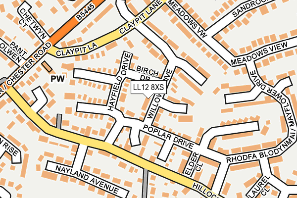 LL12 8XS map - OS OpenMap – Local (Ordnance Survey)