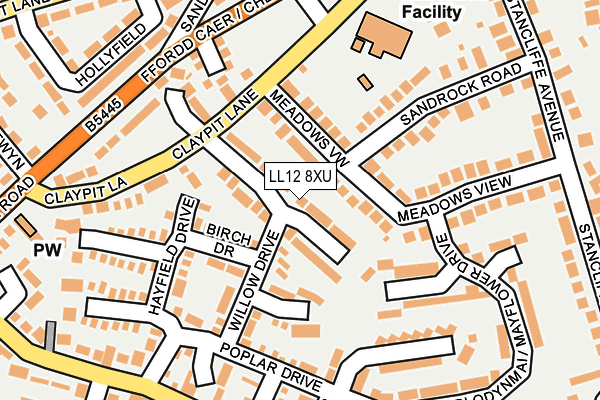 LL12 8XU map - OS OpenMap – Local (Ordnance Survey)