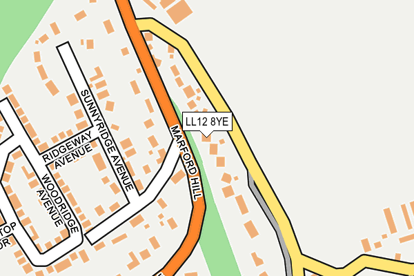 LL12 8YE map - OS OpenMap – Local (Ordnance Survey)