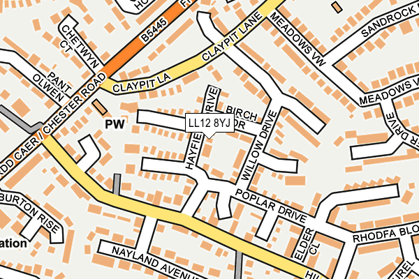 LL12 8YJ map - OS OpenMap – Local (Ordnance Survey)