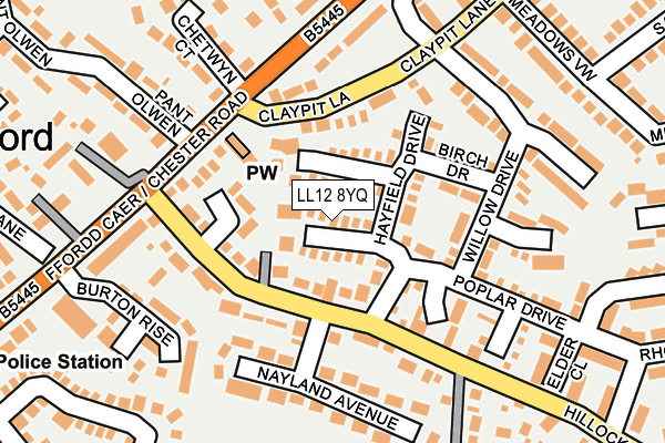 LL12 8YQ map - OS OpenMap – Local (Ordnance Survey)