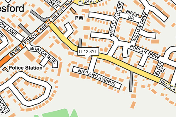 LL12 8YT map - OS OpenMap – Local (Ordnance Survey)