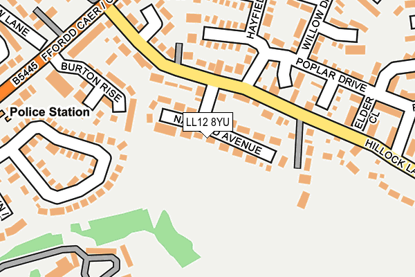 LL12 8YU map - OS OpenMap – Local (Ordnance Survey)
