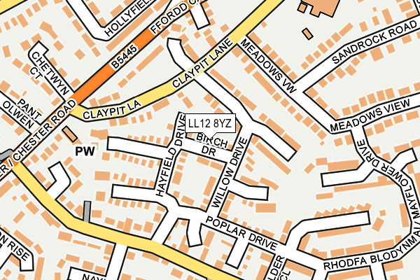 LL12 8YZ map - OS OpenMap – Local (Ordnance Survey)
