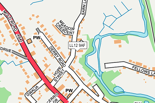 LL12 9AF map - OS OpenMap – Local (Ordnance Survey)