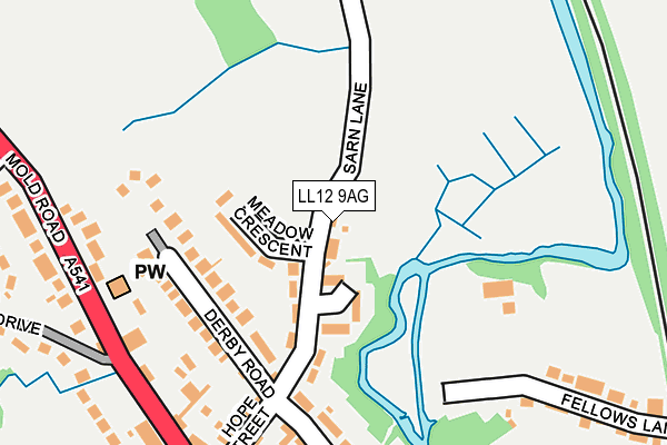 LL12 9AG map - OS OpenMap – Local (Ordnance Survey)