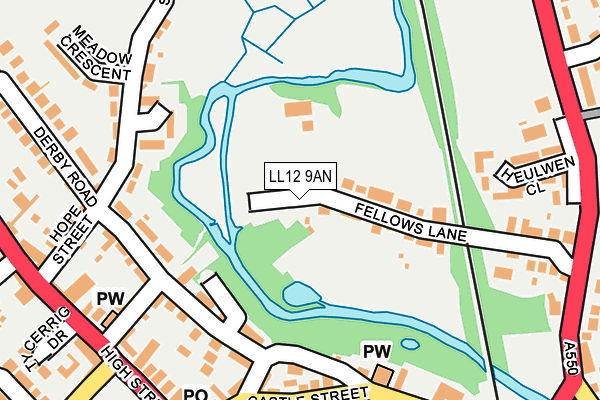 LL12 9AN map - OS OpenMap – Local (Ordnance Survey)