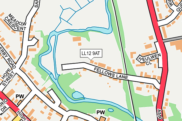 LL12 9AT map - OS OpenMap – Local (Ordnance Survey)