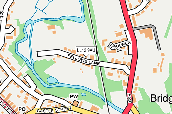 LL12 9AU map - OS OpenMap – Local (Ordnance Survey)