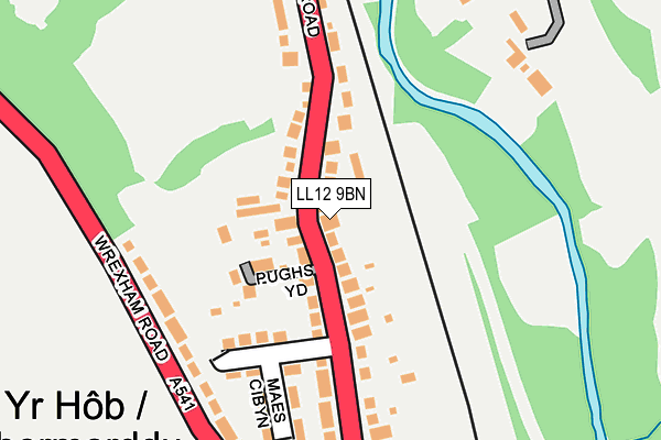 LL12 9BN map - OS OpenMap – Local (Ordnance Survey)