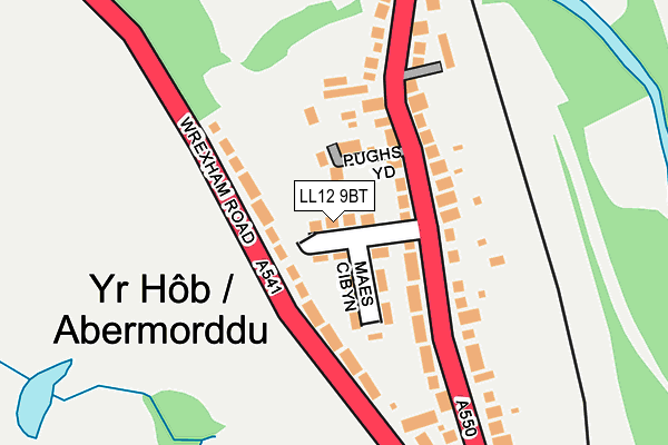 LL12 9BT map - OS OpenMap – Local (Ordnance Survey)