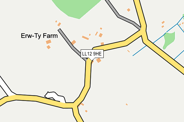 LL12 9HE map - OS OpenMap – Local (Ordnance Survey)