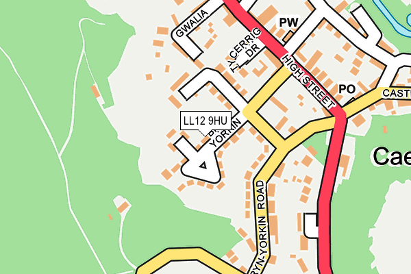 LL12 9HU map - OS OpenMap – Local (Ordnance Survey)