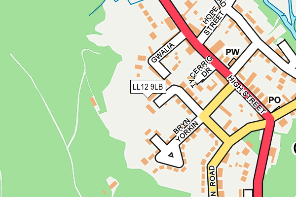LL12 9LB map - OS OpenMap – Local (Ordnance Survey)