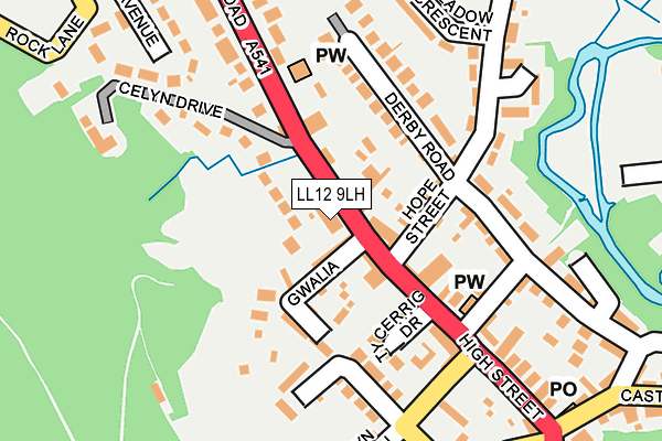 LL12 9LH map - OS OpenMap – Local (Ordnance Survey)