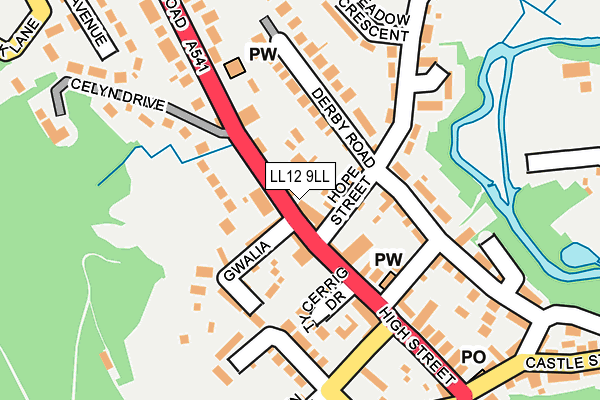 LL12 9LL map - OS OpenMap – Local (Ordnance Survey)