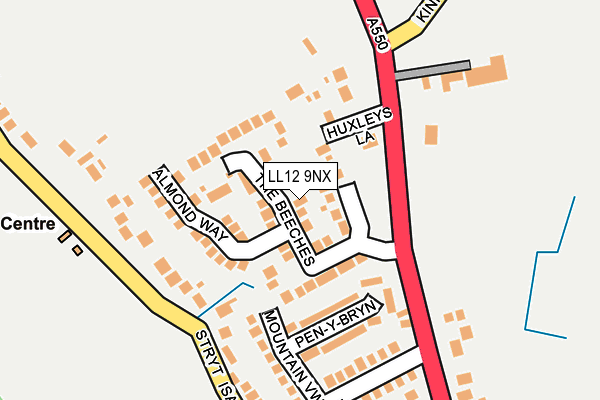 LL12 9NX map - OS OpenMap – Local (Ordnance Survey)