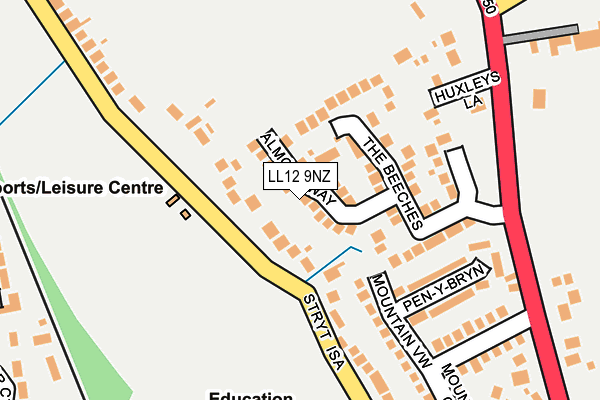 LL12 9NZ map - OS OpenMap – Local (Ordnance Survey)