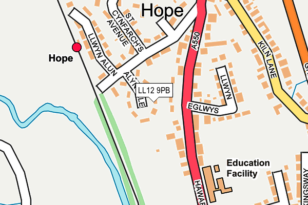 LL12 9PB map - OS OpenMap – Local (Ordnance Survey)