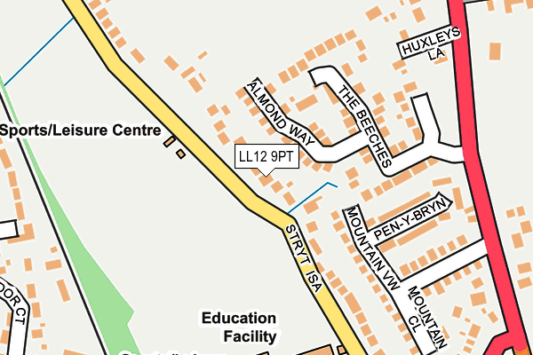 LL12 9PT map - OS OpenMap – Local (Ordnance Survey)