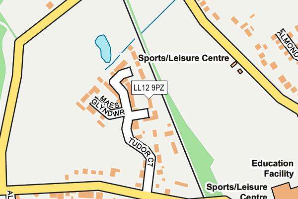 LL12 9PZ map - OS OpenMap – Local (Ordnance Survey)