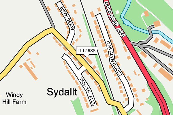 LL12 9SS map - OS OpenMap – Local (Ordnance Survey)