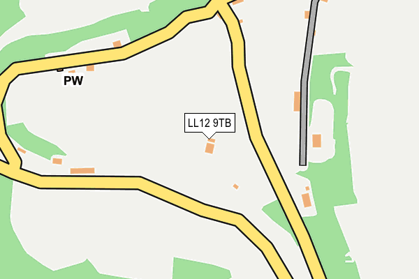 LL12 9TB map - OS OpenMap – Local (Ordnance Survey)