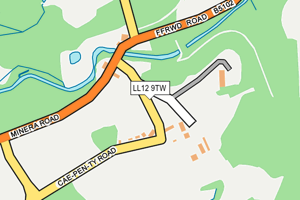 LL12 9TW map - OS OpenMap – Local (Ordnance Survey)