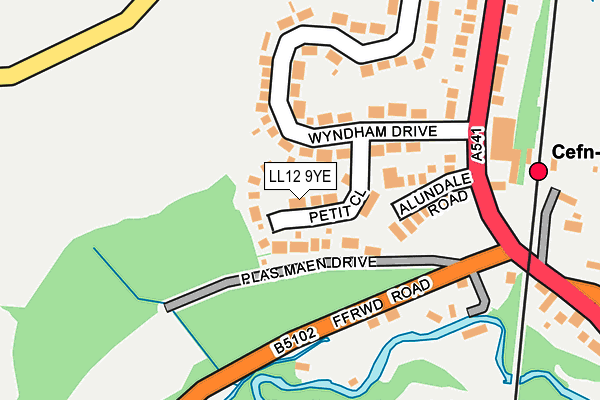 LL12 9YE map - OS OpenMap – Local (Ordnance Survey)