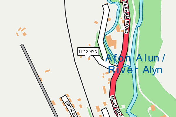 LL12 9YN map - OS OpenMap – Local (Ordnance Survey)