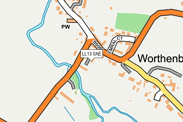 LL13 0AE map - OS OpenMap – Local (Ordnance Survey)
