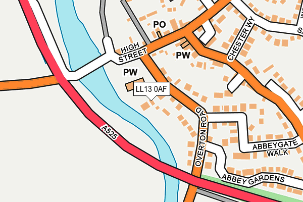 LL13 0AF map - OS OpenMap – Local (Ordnance Survey)