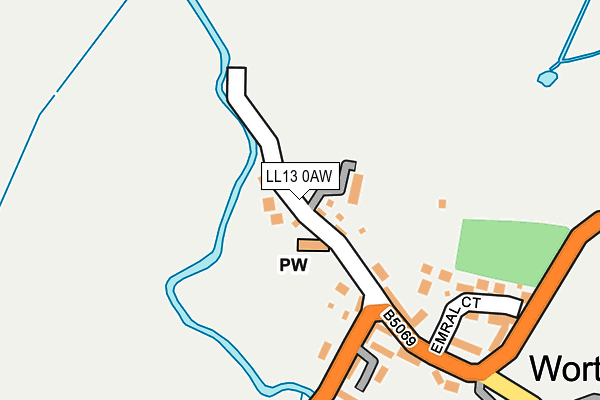 LL13 0AW map - OS OpenMap – Local (Ordnance Survey)