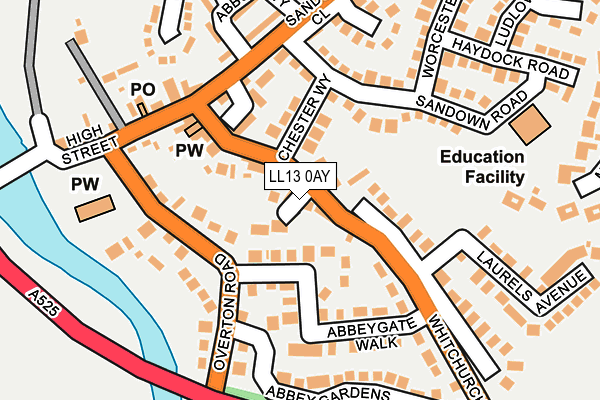 LL13 0AY map - OS OpenMap – Local (Ordnance Survey)