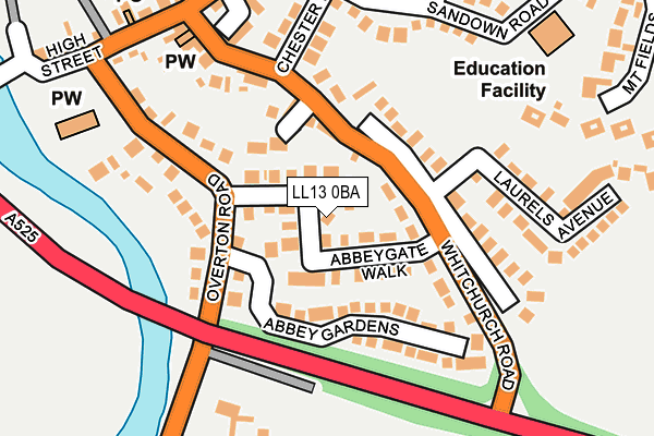 LL13 0BA map - OS OpenMap – Local (Ordnance Survey)