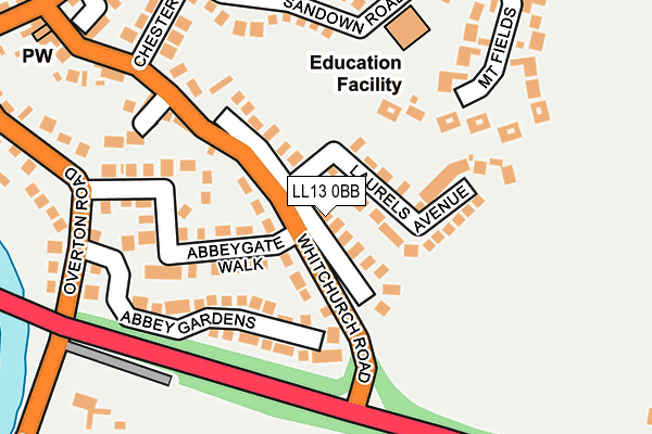LL13 0BB map - OS OpenMap – Local (Ordnance Survey)