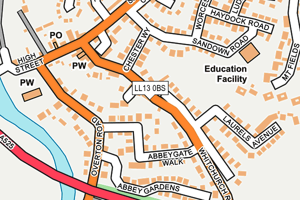LL13 0BS map - OS OpenMap – Local (Ordnance Survey)