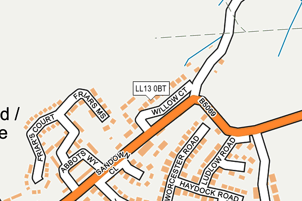 LL13 0BT map - OS OpenMap – Local (Ordnance Survey)