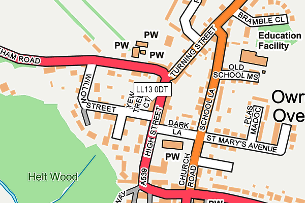 LL13 0DT map - OS OpenMap – Local (Ordnance Survey)