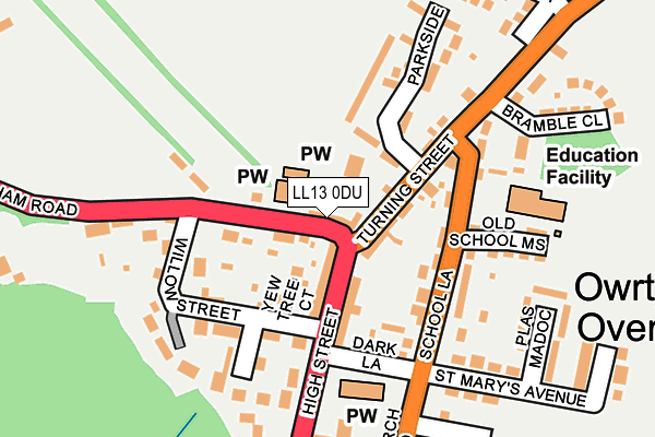 LL13 0DU map - OS OpenMap – Local (Ordnance Survey)