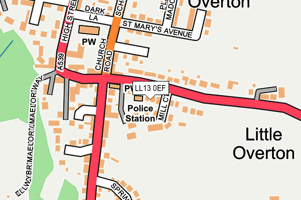 LL13 0EF map - OS OpenMap – Local (Ordnance Survey)