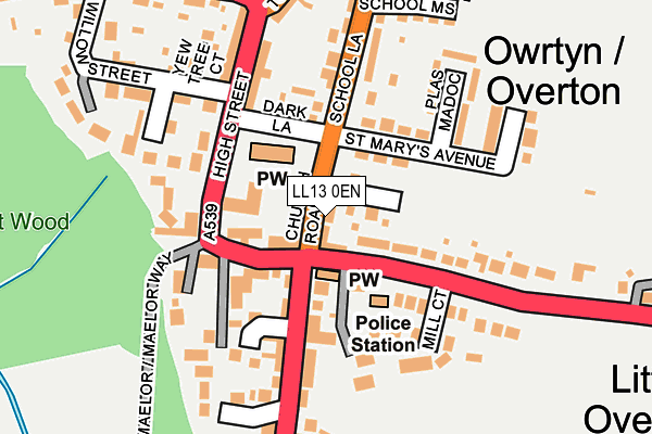 LL13 0EN map - OS OpenMap – Local (Ordnance Survey)