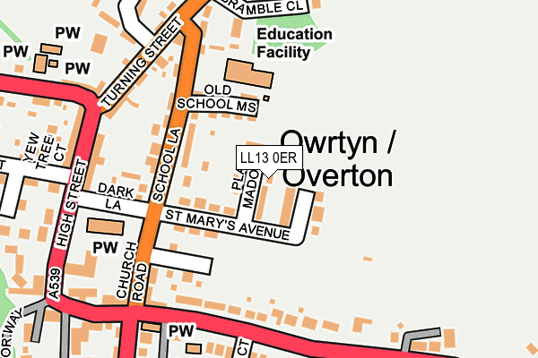 LL13 0ER map - OS OpenMap – Local (Ordnance Survey)