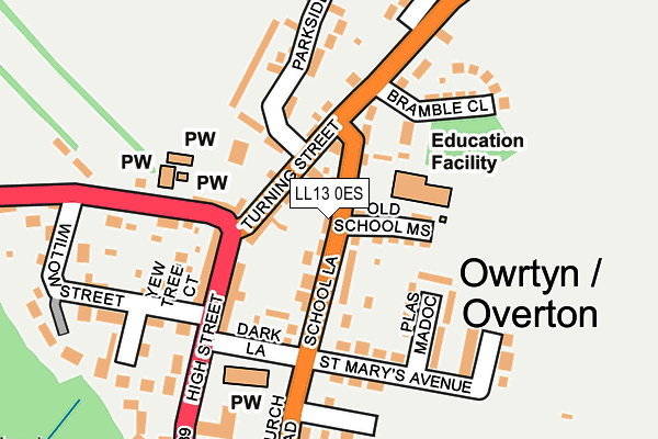 LL13 0ES map - OS OpenMap – Local (Ordnance Survey)